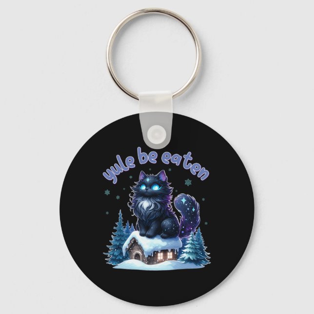 Yule Be Eaten Yule Cat Jolakotturinn Icelandic Chr Key Ring (Front)