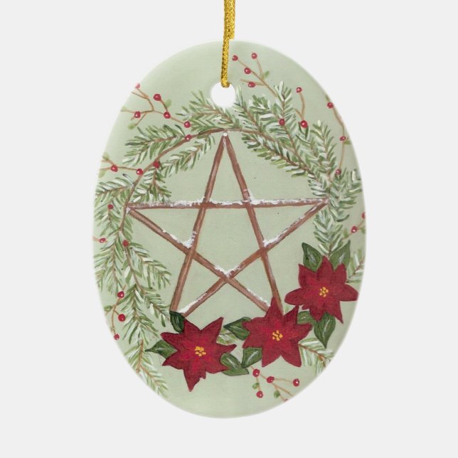 Yule Blessing Ceramic Tree Decoration (Front)