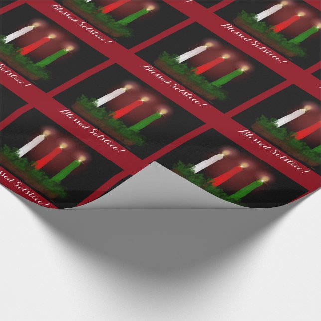 Yule Candles Winter Solstice Witch Wiccan Pagan Wrapping Paper (Corner)