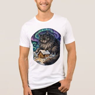 Yule Cat Christmas T-Shirt Tri-Blend Shirt