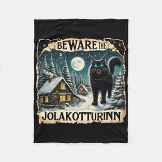 Yule Cat Icelandic Christmas Norse Beware The Jola Fleece Blanket