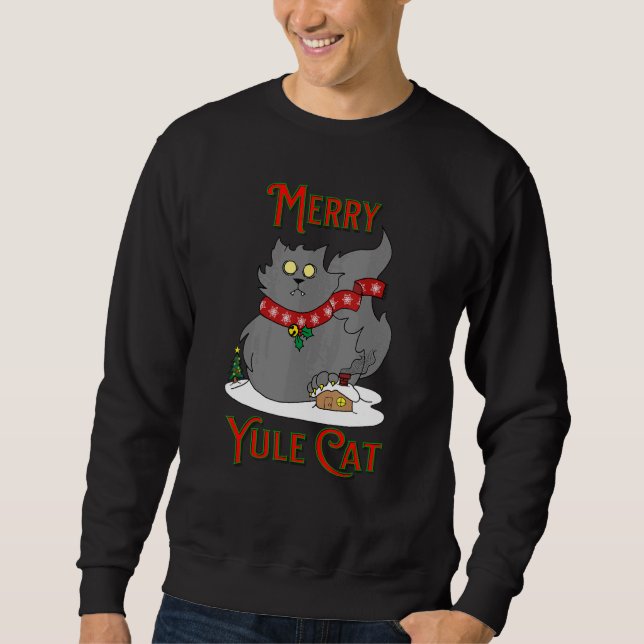 Yule Cat Icelandic Folklore Christmas Holiday Sweatshirt (Front)