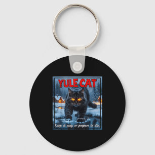 Yule Cat Keep It Cozy Funny Winter Quote  Key Ring