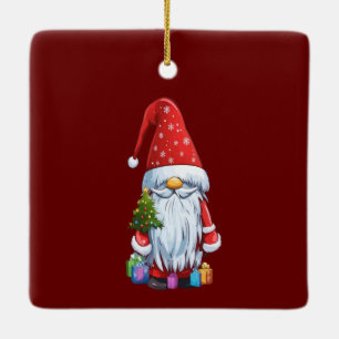 Yule Gift-wrapped Delivery Skaal to the Snowy-Seas Ceramic Ornament
