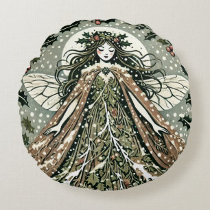 Yule Goddess Winter Solstice                       Round Cushion
