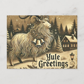 Yule Greetings - Festive Goat Holiday Art