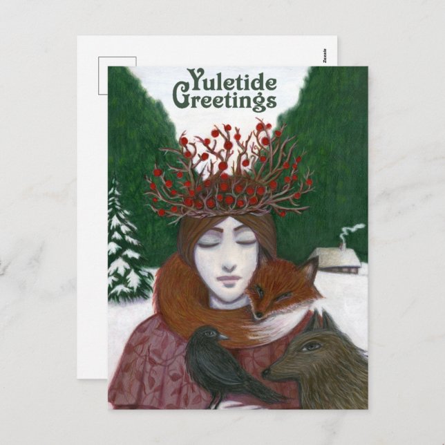 Yule Greetings Holiday Postcard (Front/Back)