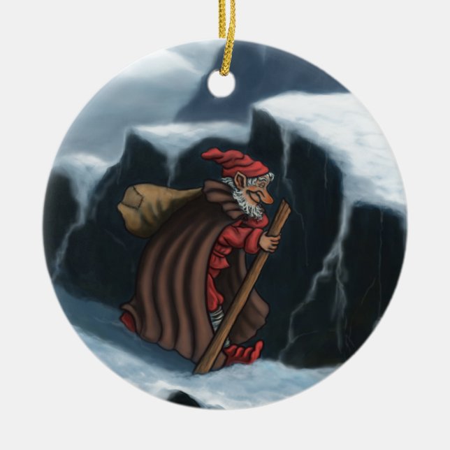 yule lad mountains ceramic tree decoration (Front)