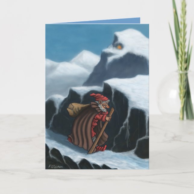 yule lad mountains greeting card (Front)