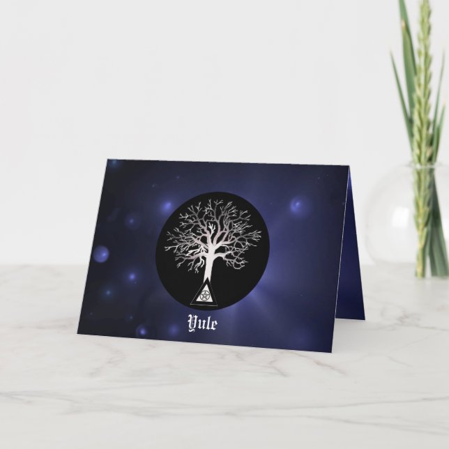 Yule-Let Light Shine On Yule Holiday Card (Front)