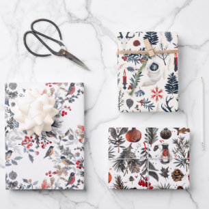 Yule, Pagan, Nordic Holiday Wrapping Paper Sheet