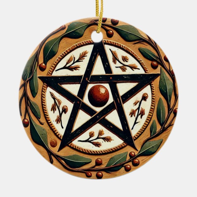 Yule Pentacle                                      Ceramic Tree Decoration (Front)