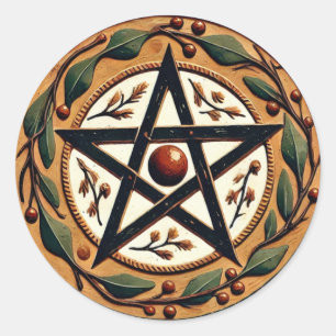 Yule Pentacle                                      Classic Round Sticker