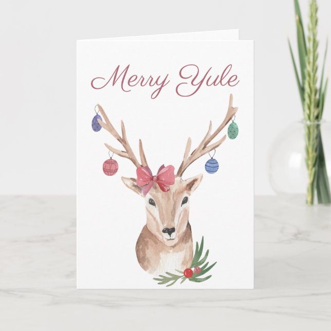  Yule Sabbat Merry Yule Greeting Card (Front)
