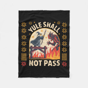 Yule Shall Not P Fantasy Krampus Holiday Pun Funny Fleece Blanket