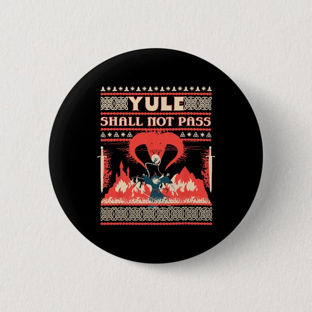 Yule Shall Not P Fantasy Wizard Holiday Pun Funny  6 Cm Round Badge (Front)