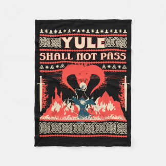 Yule Shall Not P Fantasy Wizard Holiday Pun Funny  Fleece Blanket