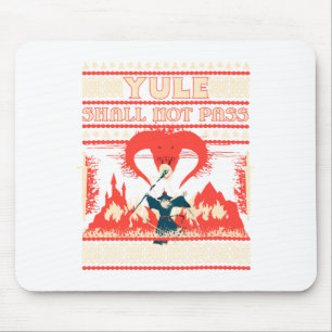 Yule Shall Not P Fantasy Wizard Holiday Pun Funny  Mouse Pad