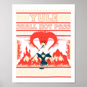 Yule Shall Not P Fantasy Wizard Holiday Pun Funny  Poster