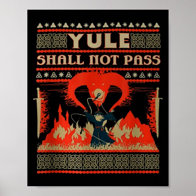Yule Shall Not P Fantasy Wizard Holiday Pun  Poster (Front)