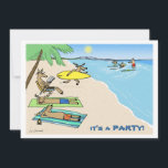 "Yule Tide" - Santa and Reindeer Beach Vacation Invitation<br><div class="desc"></div>