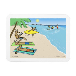 Yule Tide - Santa and Reindeer Beach Vacation Magnet