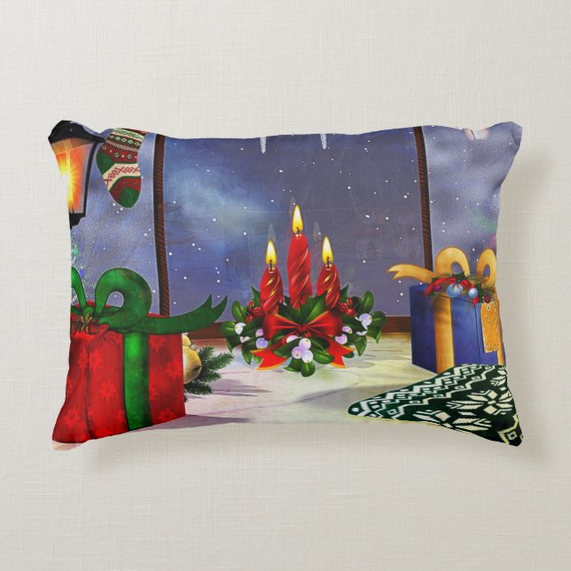Yule Time Reflections HOLIDAY Decorative Cushion (Front)