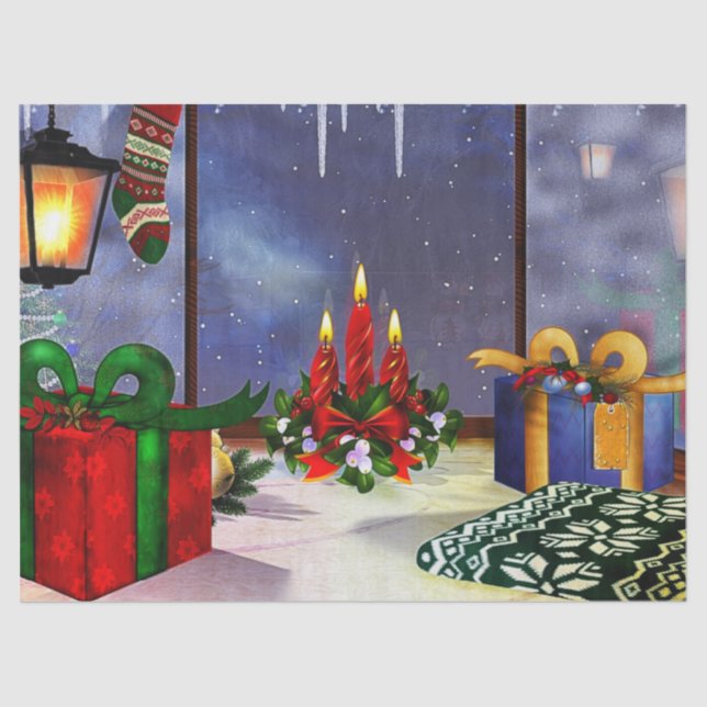 Yule Time Reflections HOLIDAY Tissue Paper (Front)