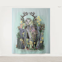 Yule Winter Solstice Barn Owl With Runes