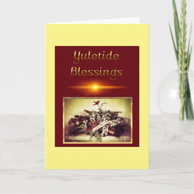Yuletide Blessings Holiday Card (Front)