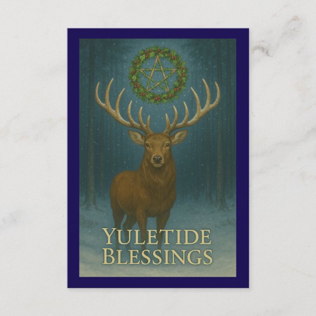 Yuletide Blessings Stag Enclosure Card (Front)