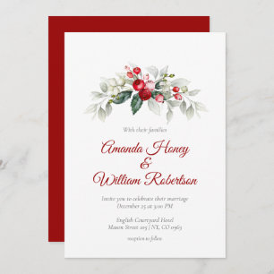 Yuletide Bliss: Christmas Wedding Card