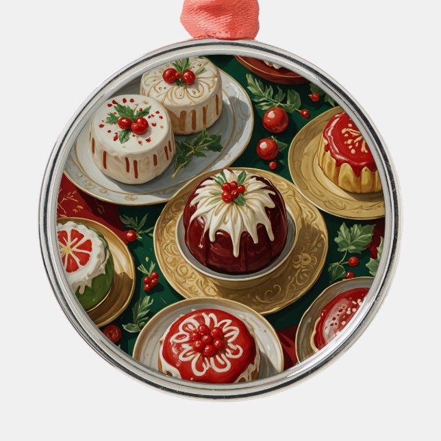 Yuletide Feast Metal Tree Decoration (Front)