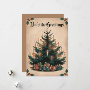 Yuletide Greetings – Festive Candlelit Tree Holiday Card