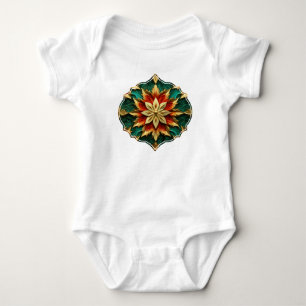 Yuletide Opulence: Golden Threads of Christmas Baby Bodysuit