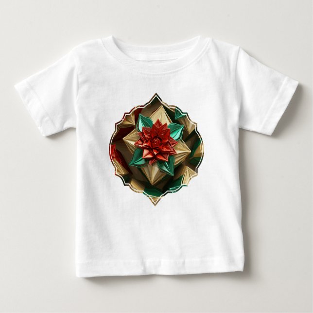 Yuletide Opulence: Golden Threads of Christmas Baby T-Shirt (Front)