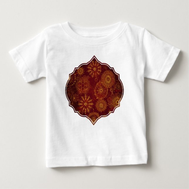 Yuletide Opulence: Golden Threads of Christmas Baby T-Shirt (Front)