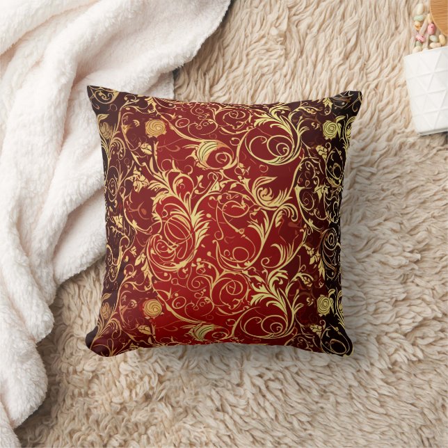 Yuletide Opulence: Golden Threads of Christmas Cushion (Blanket)