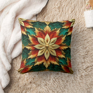Yuletide Opulence: Golden Threads of Christmas Cushion