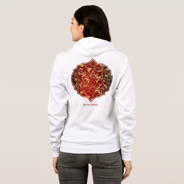 Yuletide Opulence: Golden Threads of Christmas Hoodie (Back Full)