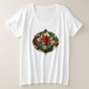 Yuletide Opulence: Golden Threads of Christmas Plus Size T-Shirt