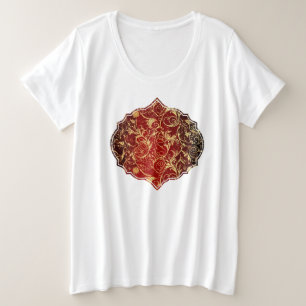 Yuletide Opulence: Golden Threads of Christmas Plus Size T-Shirt