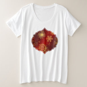 Yuletide Opulence: Golden Threads of Christmas Plus Size T-Shirt