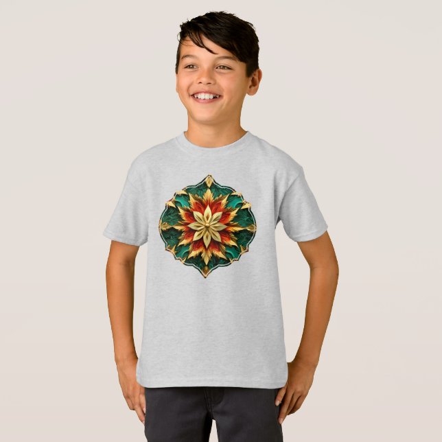 Yuletide Opulence: Golden Threads of Christmas T-Shirt (Front Full)