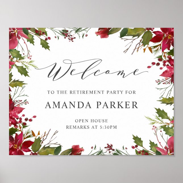 Yuletide Poinsettia Welcome Poster V1 (Front)