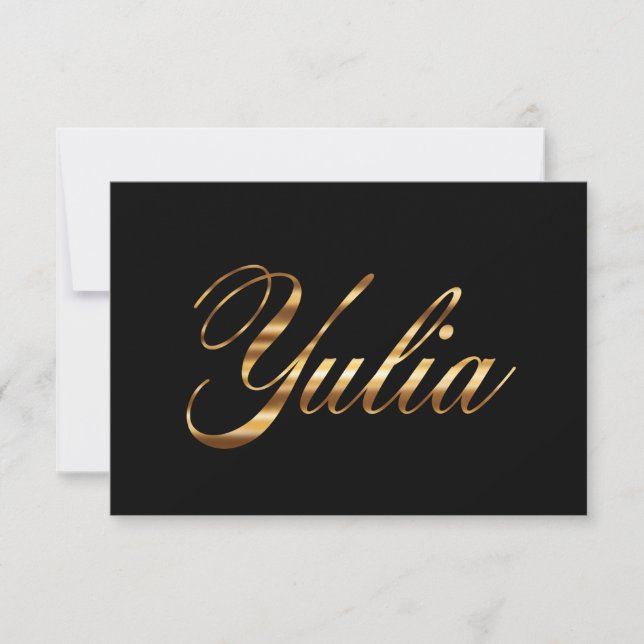 Yulia gold Design Lettering Card (Front)