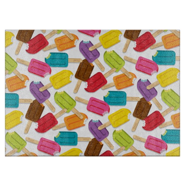 Yum! Popsicle Cutting Board — White (Front)