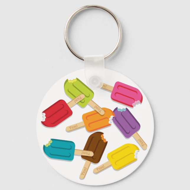 Yum! Popsicle Keychain — Round (Front)