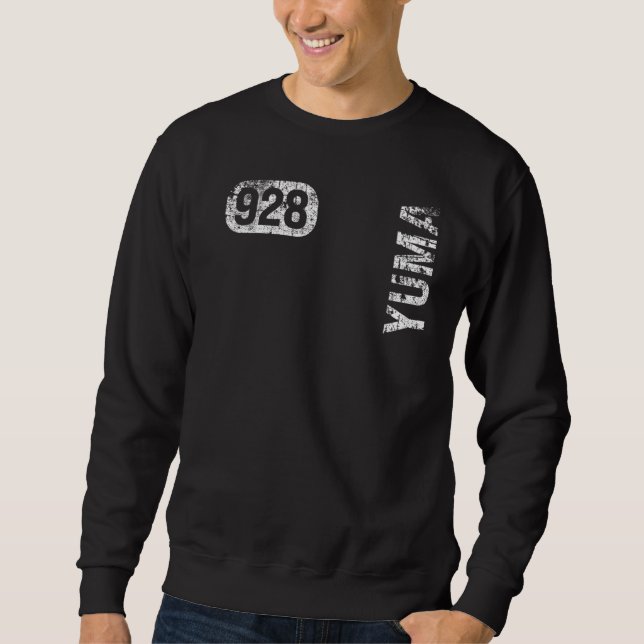 Yuma Arizona 928 Area Code Vintage Retro   Sweatshirt (Front)