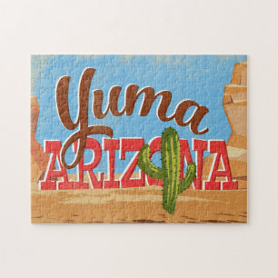 Yuma Arizona Cartoon Desert Vintage Travel Jigsaw Puzzle
